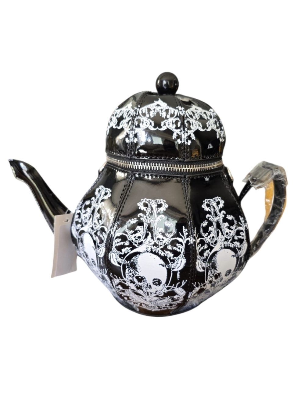 Skull Black & White Teapot 3 Way Bag  NWT - Picture 4 of 9